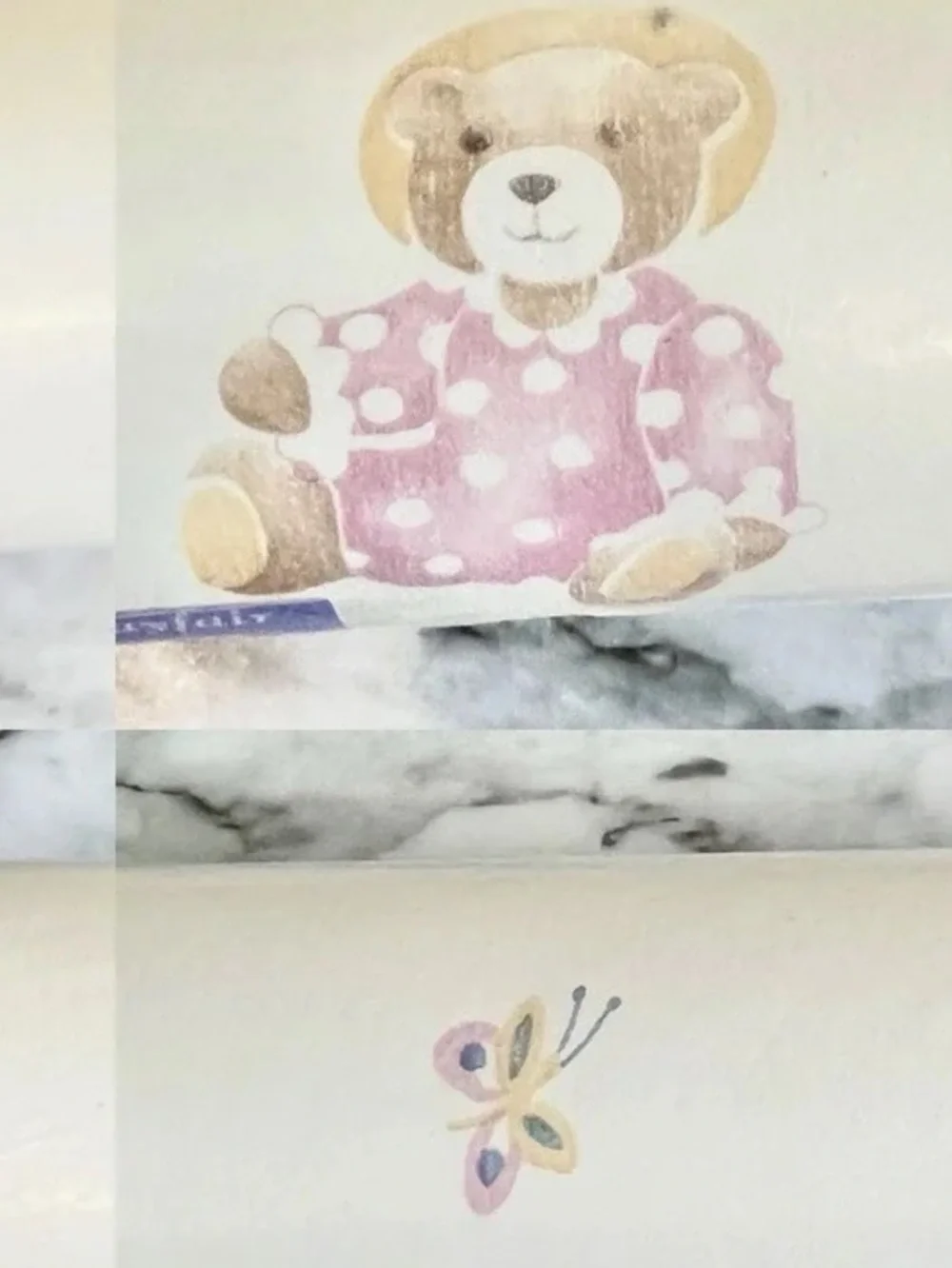 Teddy Bear Nursery Wall Decal in Pink and Tan